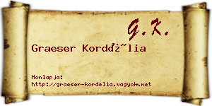 Graeser Kordélia névjegykártya